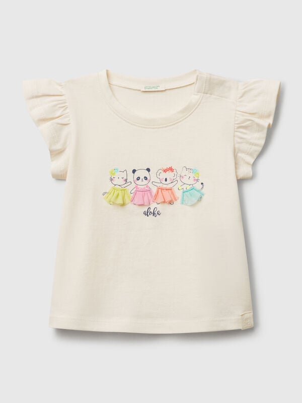 T-Shirt mit Aufdruck und Applikation Newborn