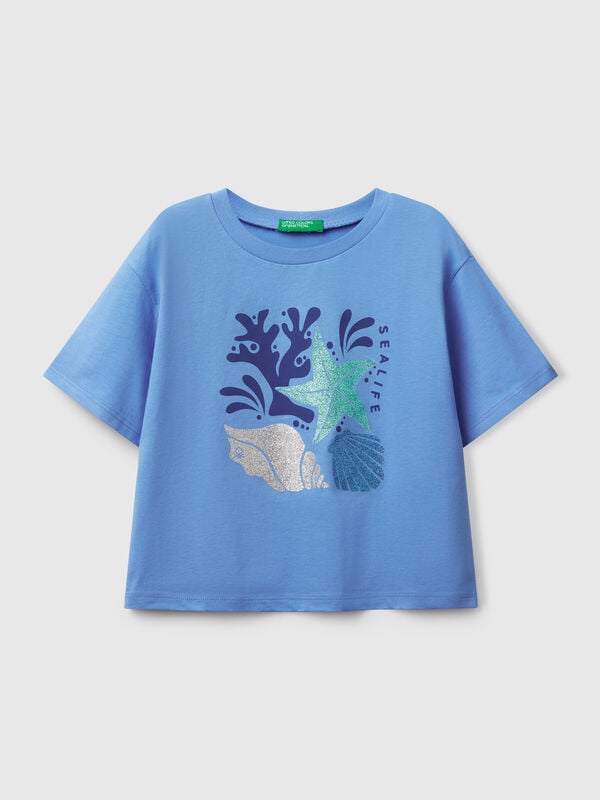 T-shirt with glittery print Junior Girl
