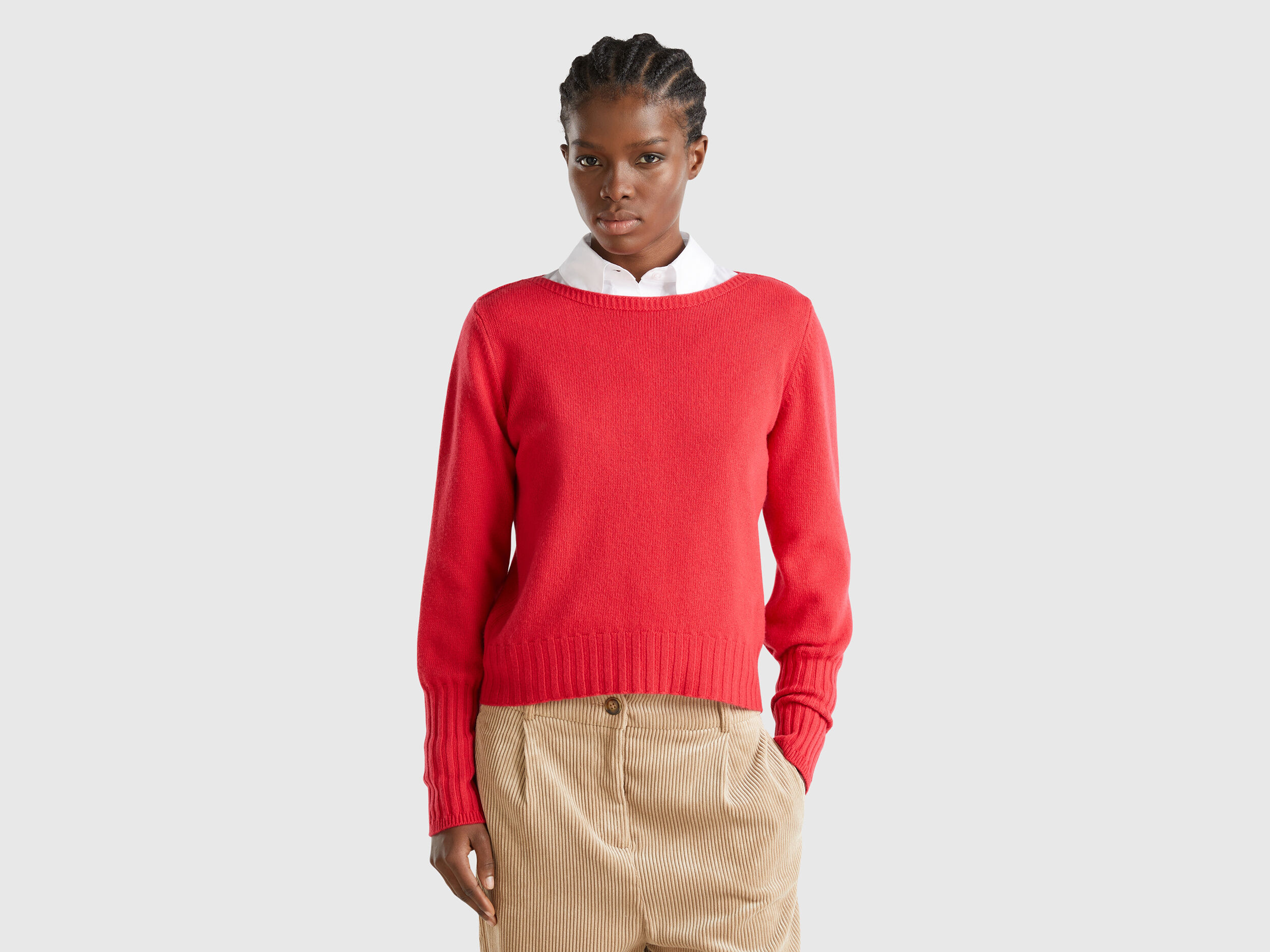 Round neck woolen sweaters on sale