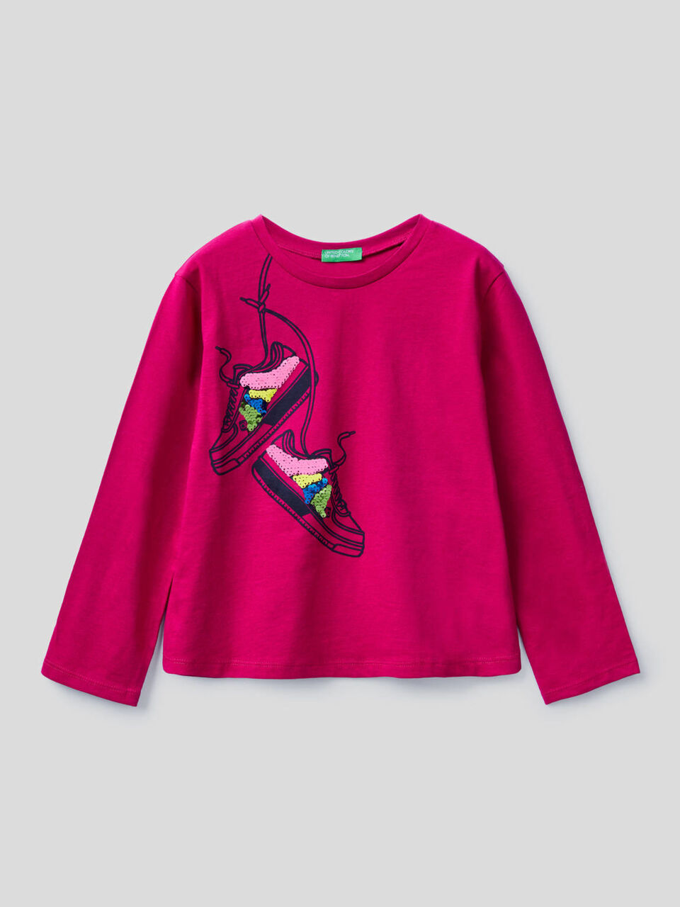 100% cotton t-shirt with sequins image number 2