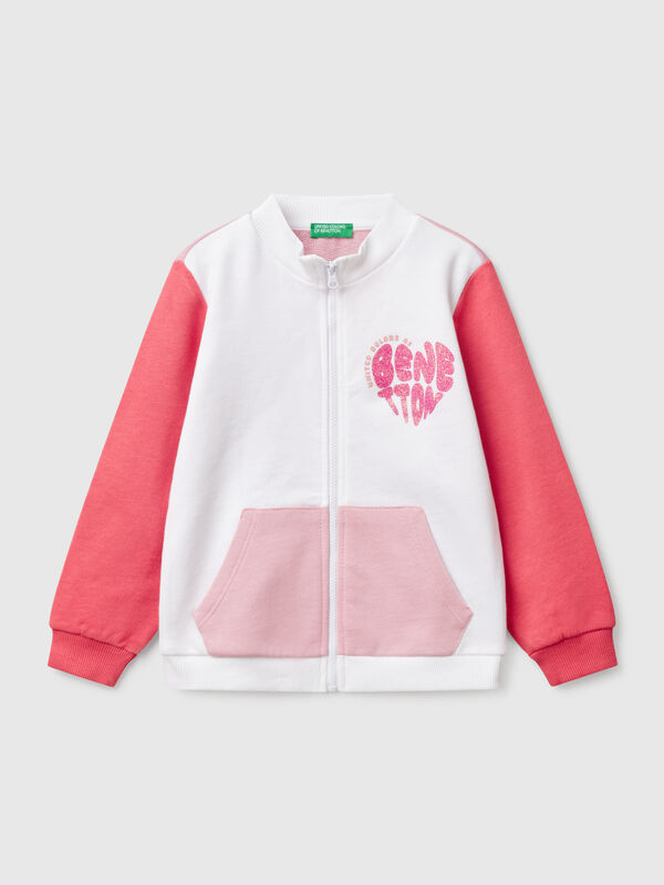Sweatshirt with zip in cotton Junior Girl