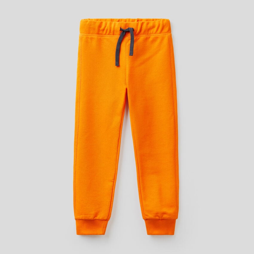 Pantalon orange en molleton 100 % coton