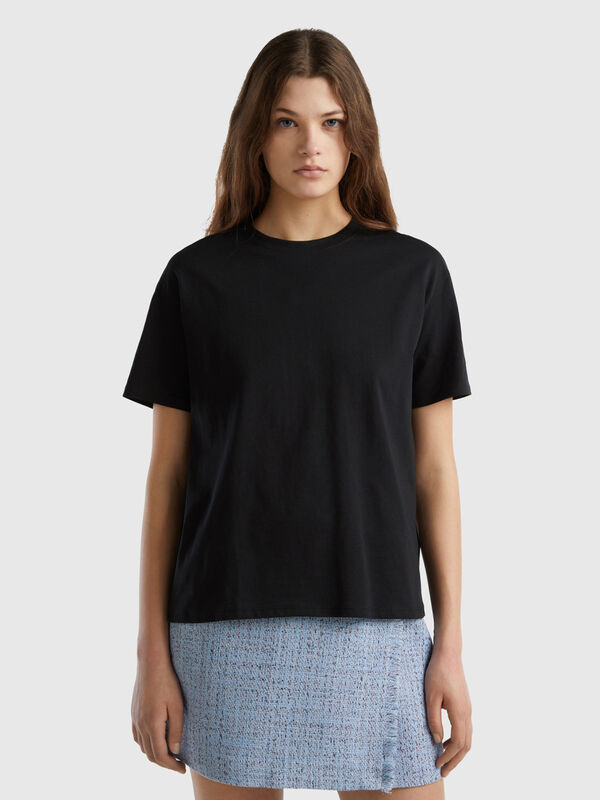 T-shirt 100 % coton à manches courtes Femme