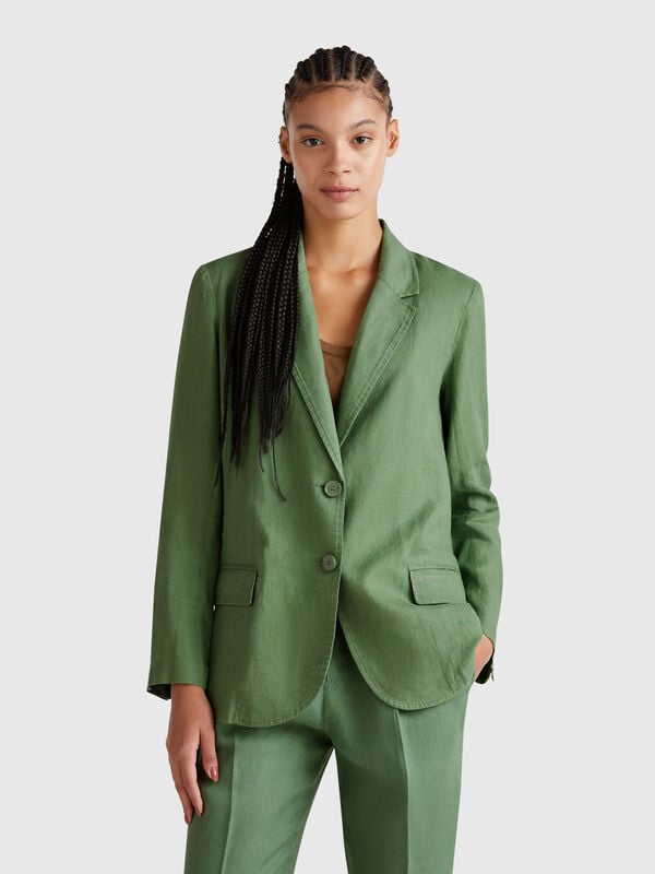 Blazer en pur lin Femme