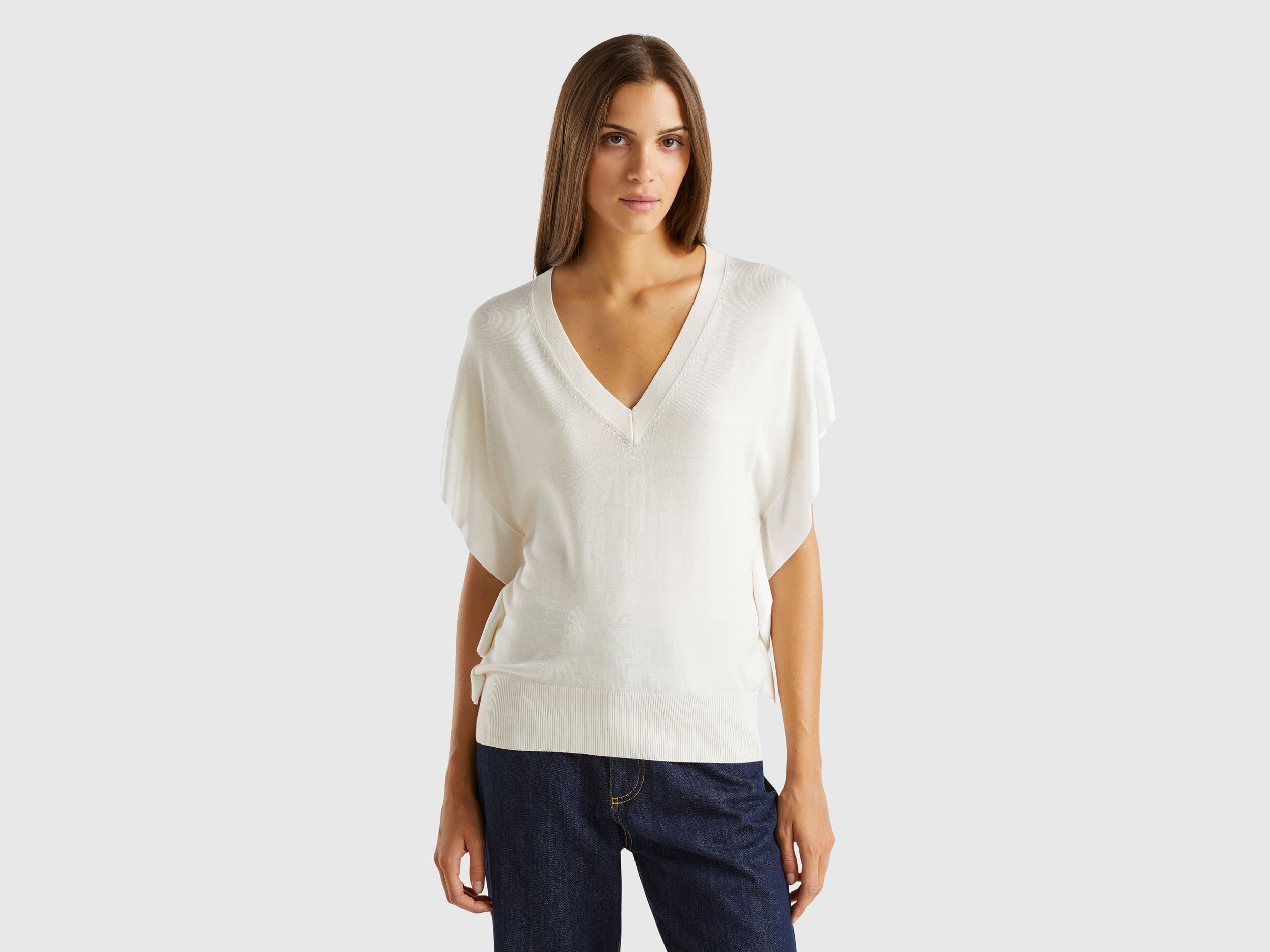 Benetton pull femme col v 2025