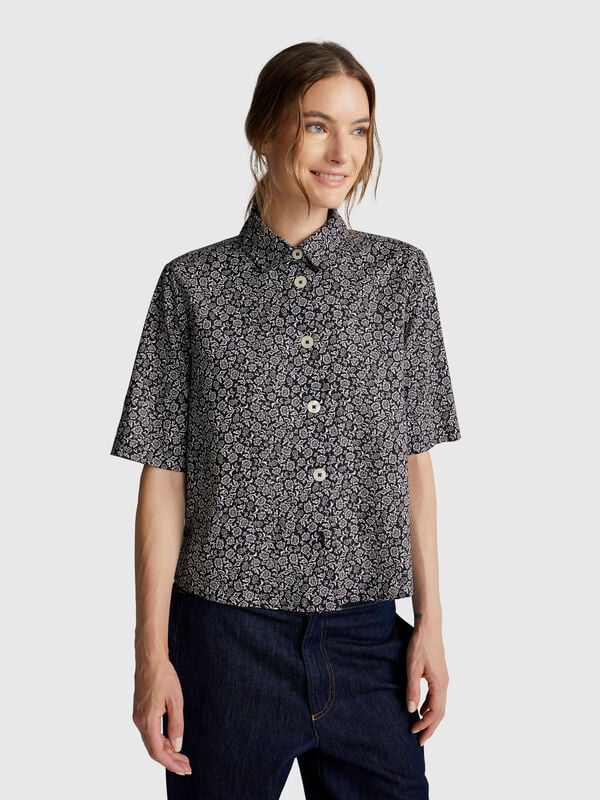 Camicia fantasia a manica corta Donna