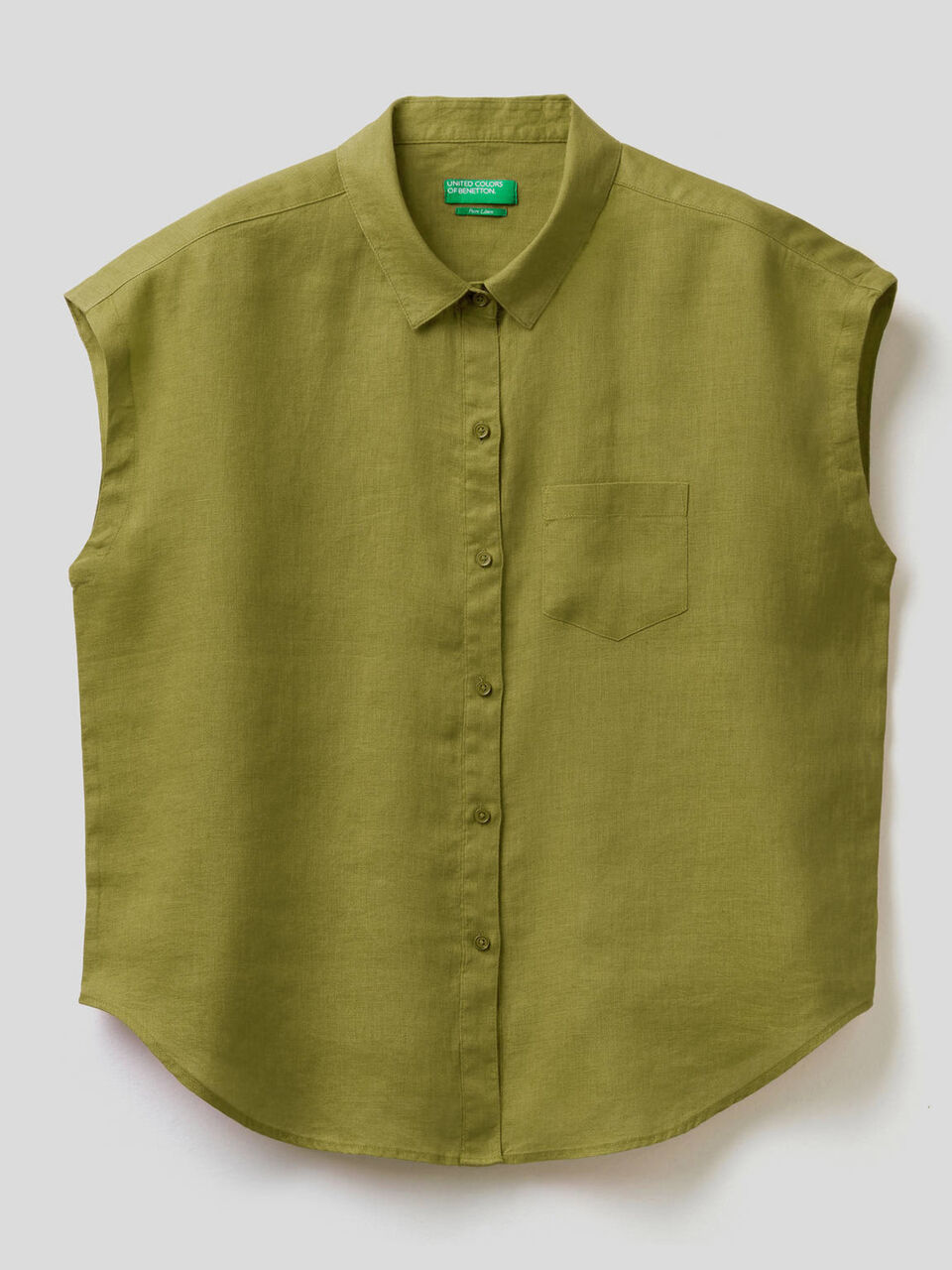 Chemise 100% lin à manches courtes image number 1