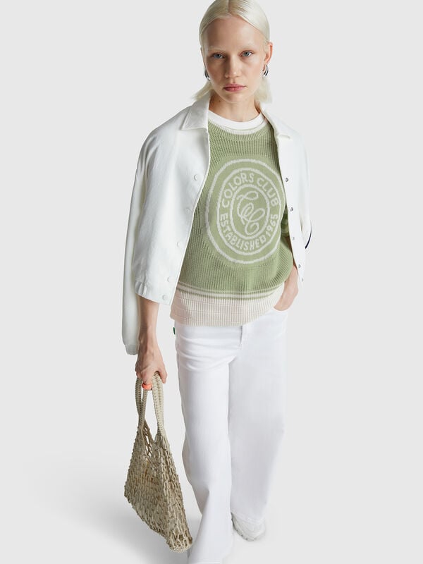 Gilet con intarsio Donna