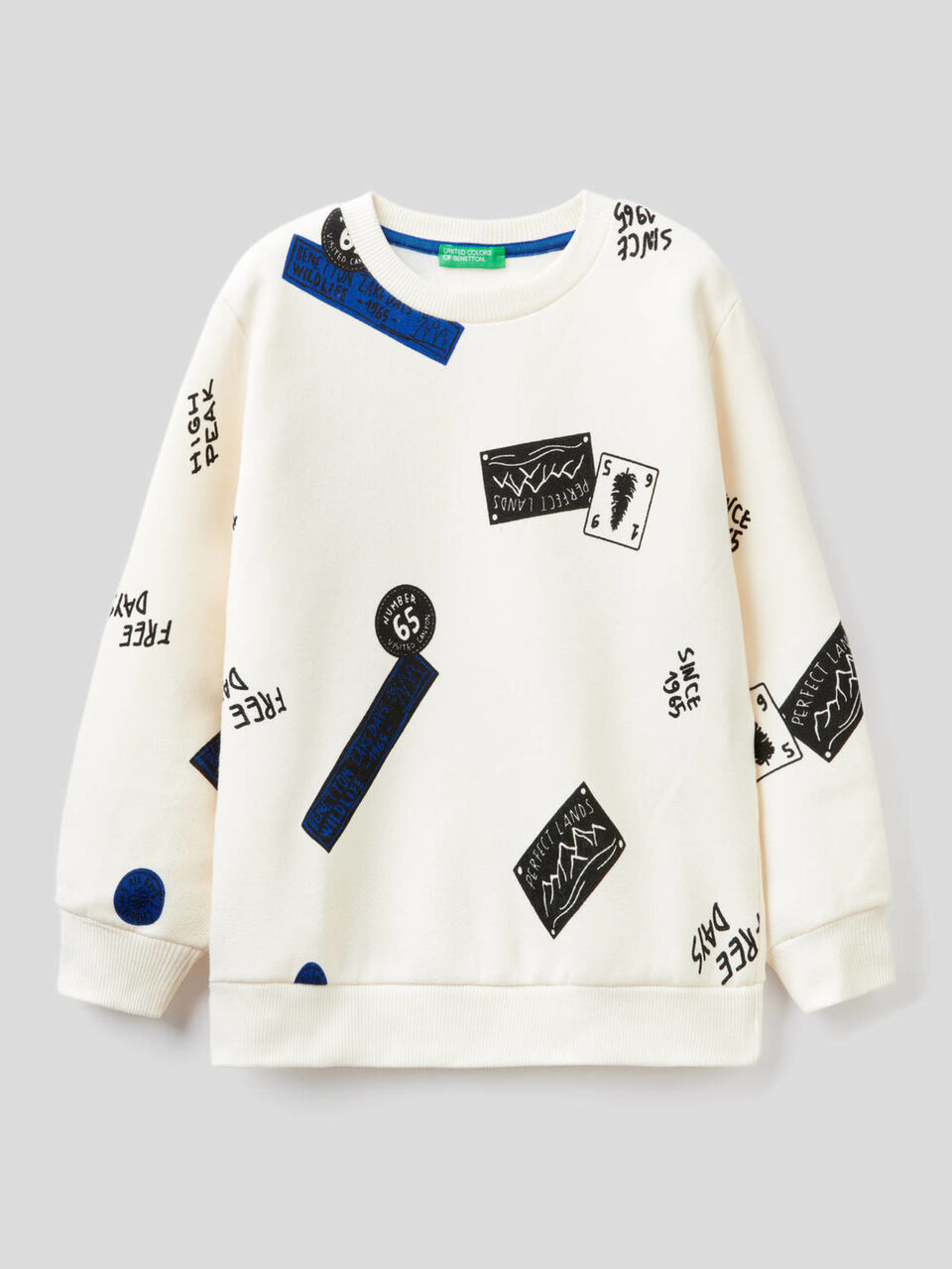 Printed sweatshirt in cotton blend image number 1