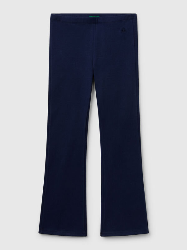 Leggings a zampa in cotone stretch Bambina