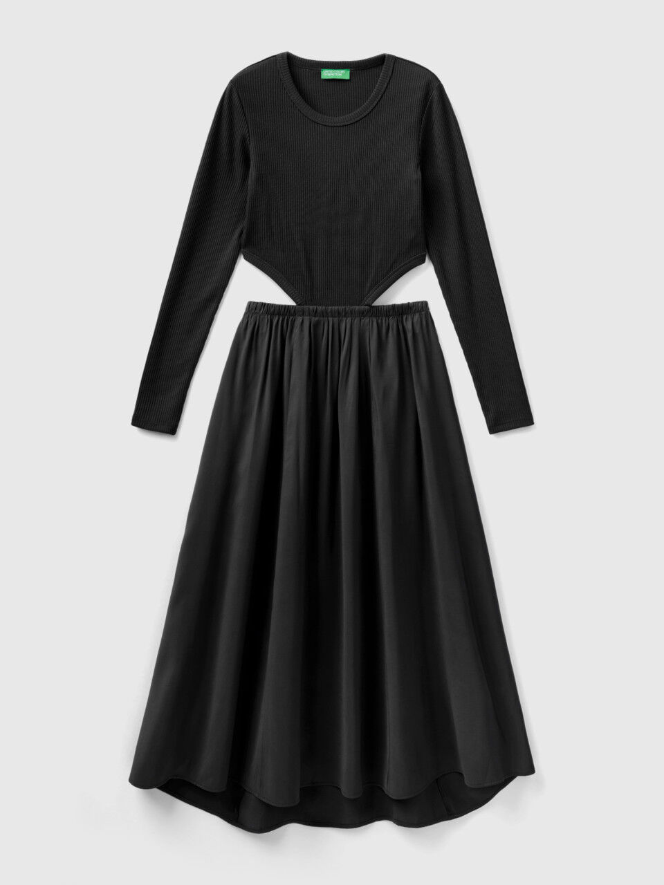 Vestito lungo cut out Nero Benetton