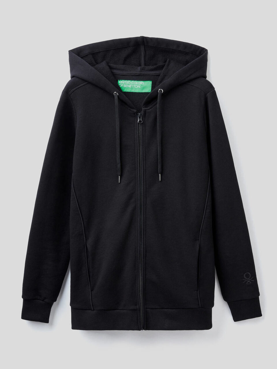 Felpa 100% cotone con zip e cappuccio image number 1