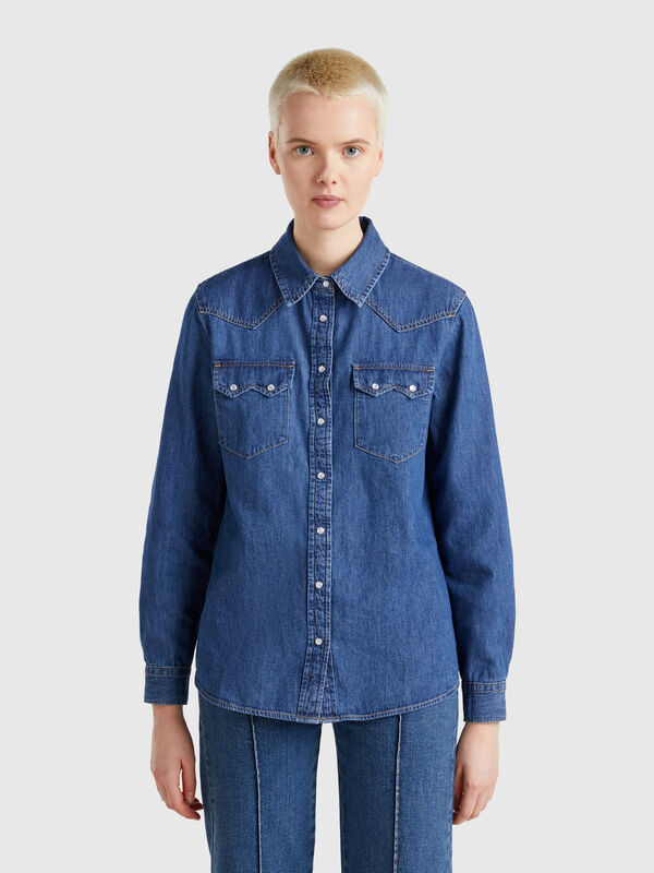 Western denim shirt Women