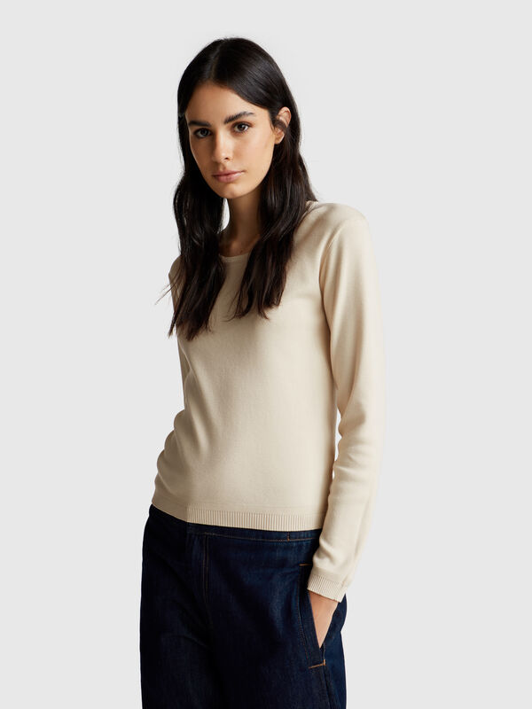 Maglia girocollo in puro cotone Donna