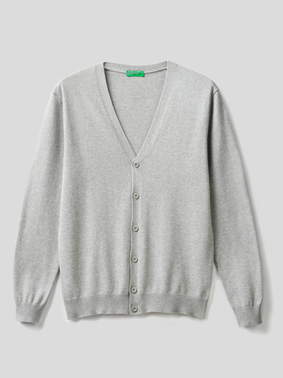 Cardigan 100% cotone con scollo a V image number 1