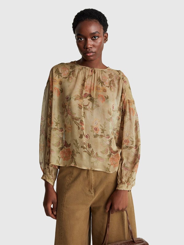 Chemisier fleuri fluide Femme