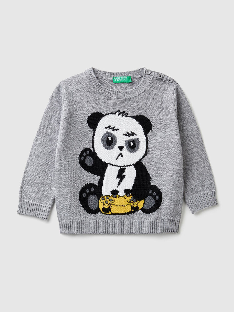 Tricot sweater with inlay image number 1