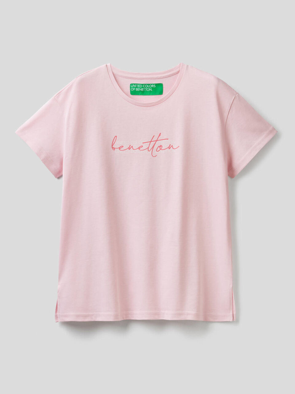 T-shirt 100% cotone bio con stampa logo image number 1