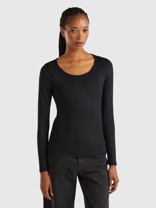 Slim-Fit-T-Shirt aus Stretch-Viskose Damen