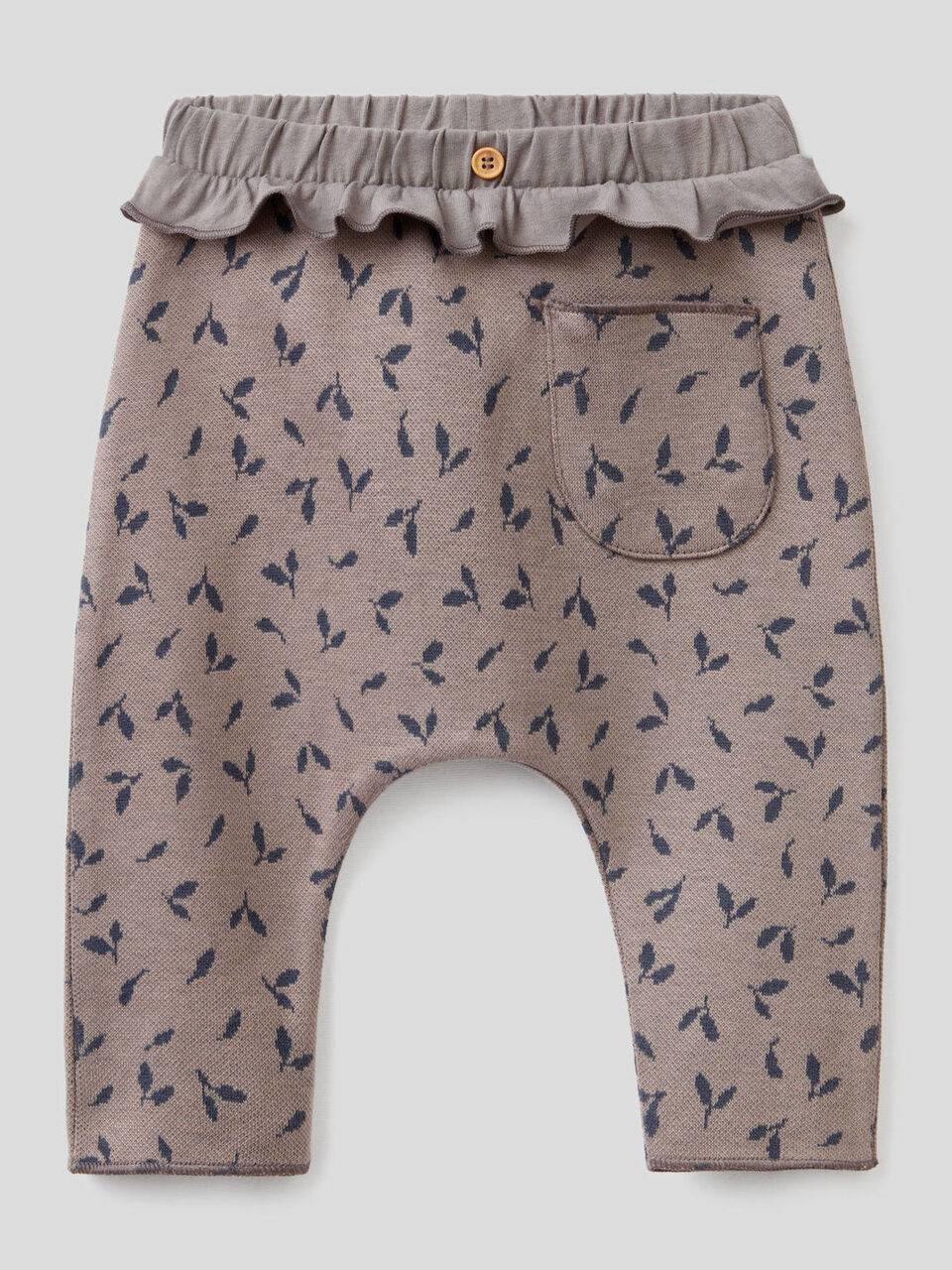 Pantaloni in cotone biologico con rouche image number 1