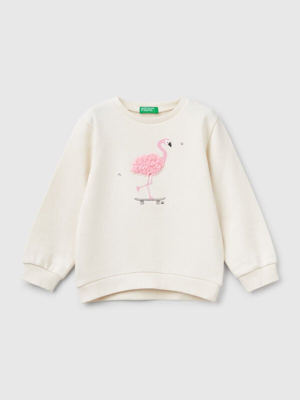 Sweat avec application effet pétale Filles