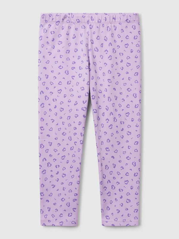 Leggings lilla con stampa animalier Bambina