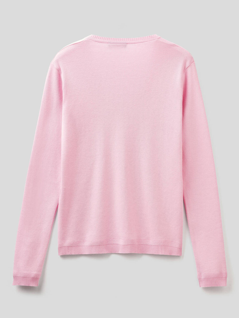 Pull en pur coton avec col en V image number 2