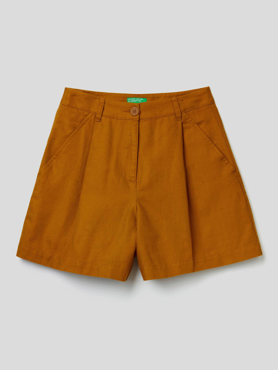Shorts aus einer Leinenmischung mit weitem Bein image number 1