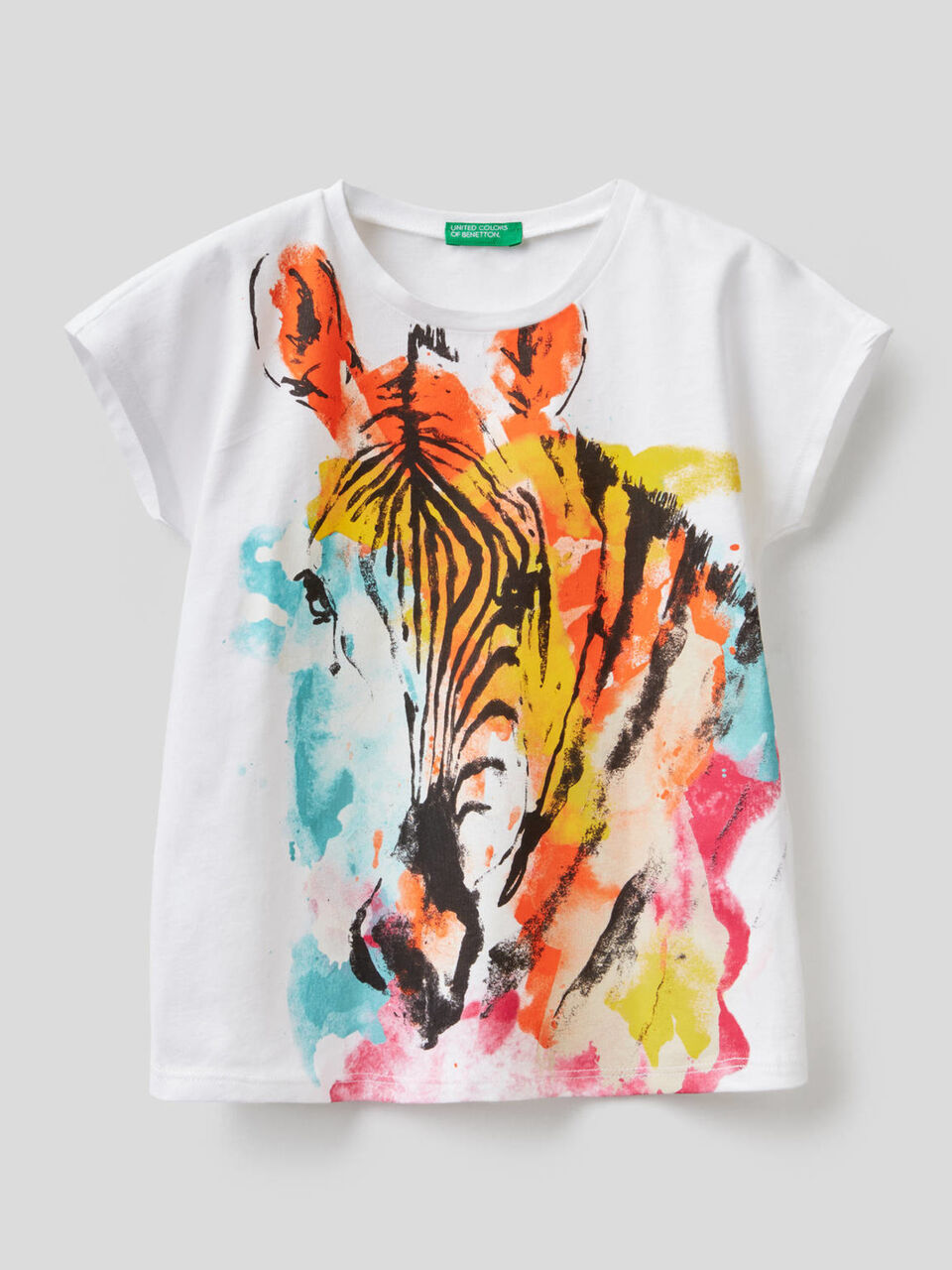 T-shirt con stampa zebra multicolor image number 1