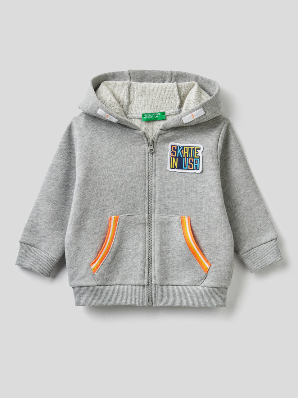 Sweatshirt aus 100% Baumwolle mit Reißverschluss und Kapuze image number 1