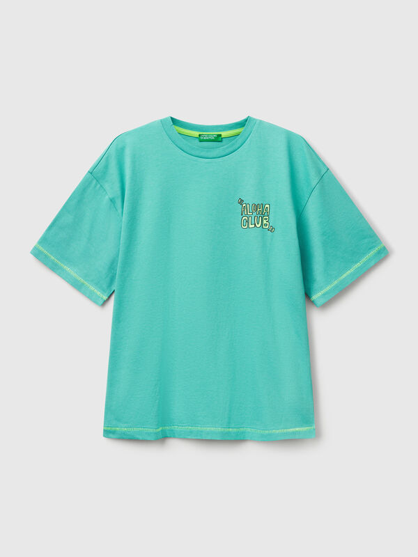 T-shirt con stampa davanti e dietro Bambino
