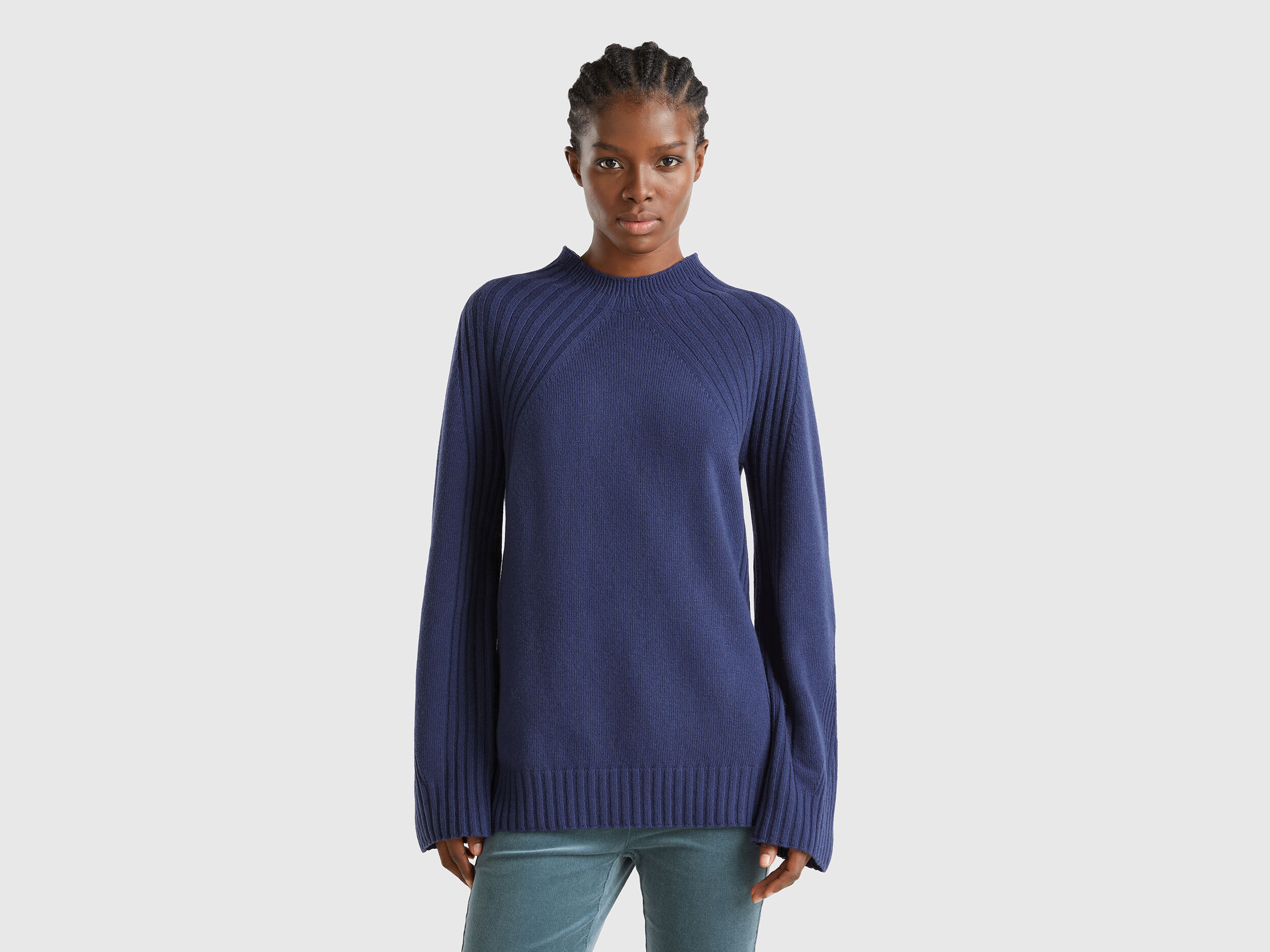 Maglione collo alto bianco donna store