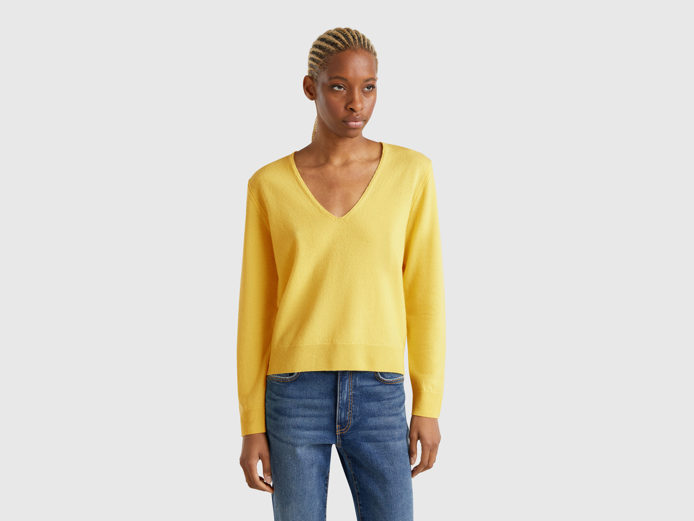MAGLIA SCOLLO V M/L Donna image number 0