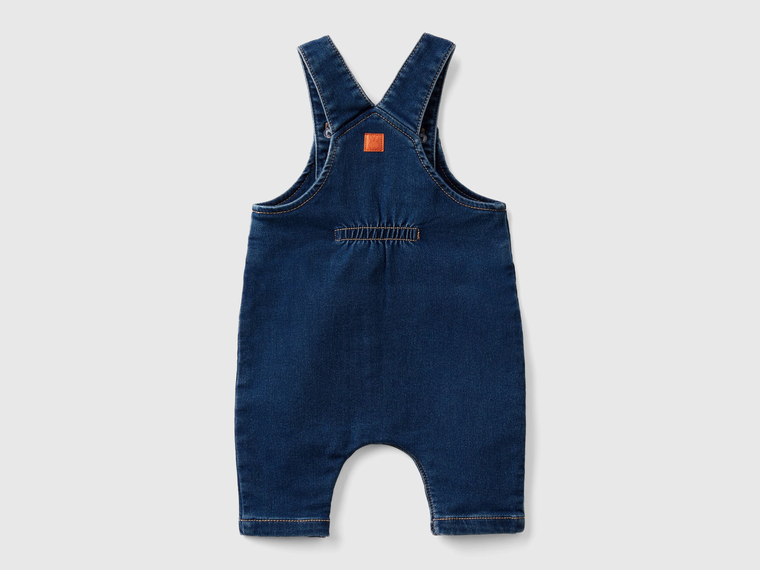 Salopette effetto denim baggy fit Blu Benetton