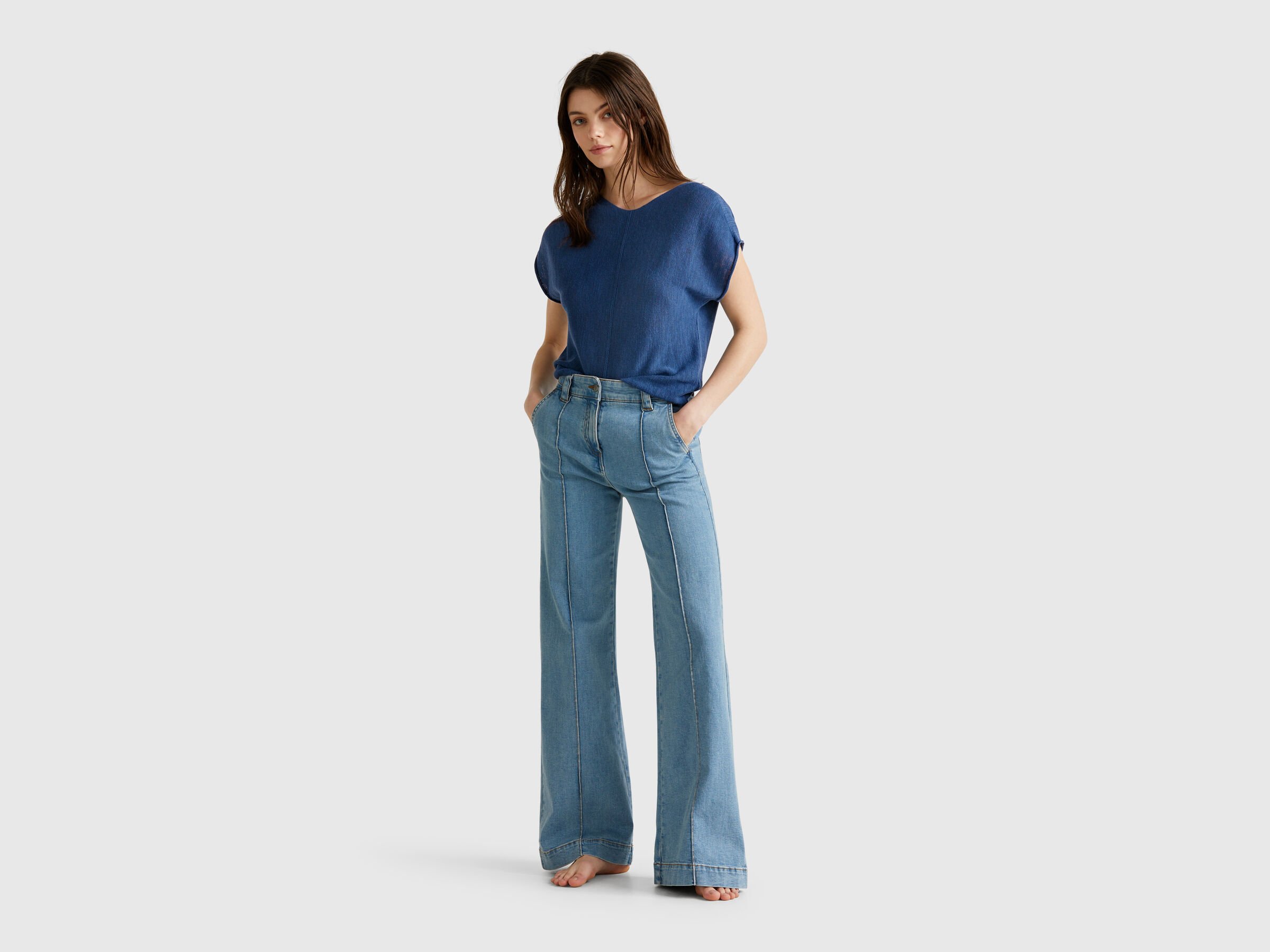 S/L V NECK SWEATER Femme image number 2