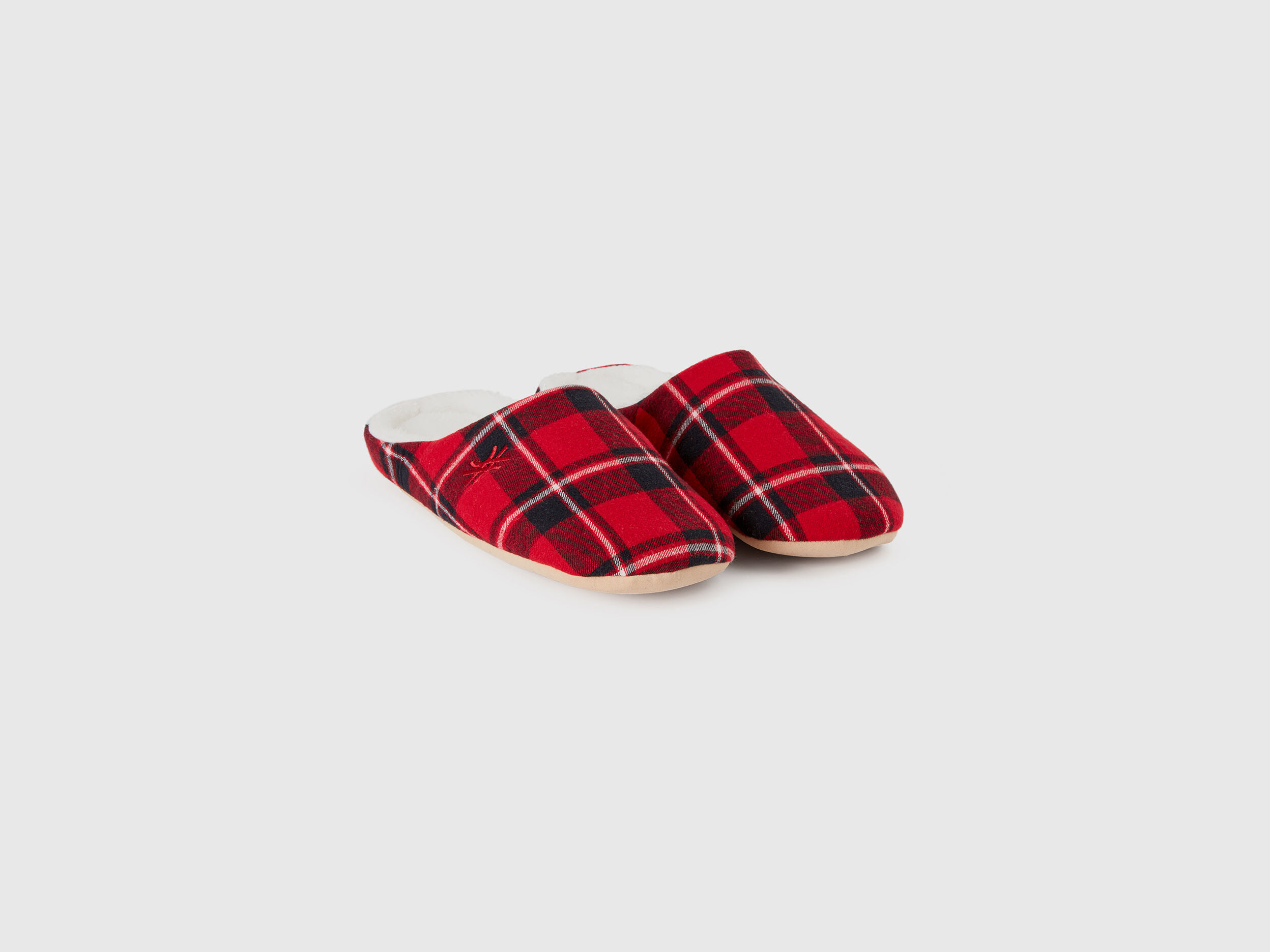 Red tartan sales slippers mens