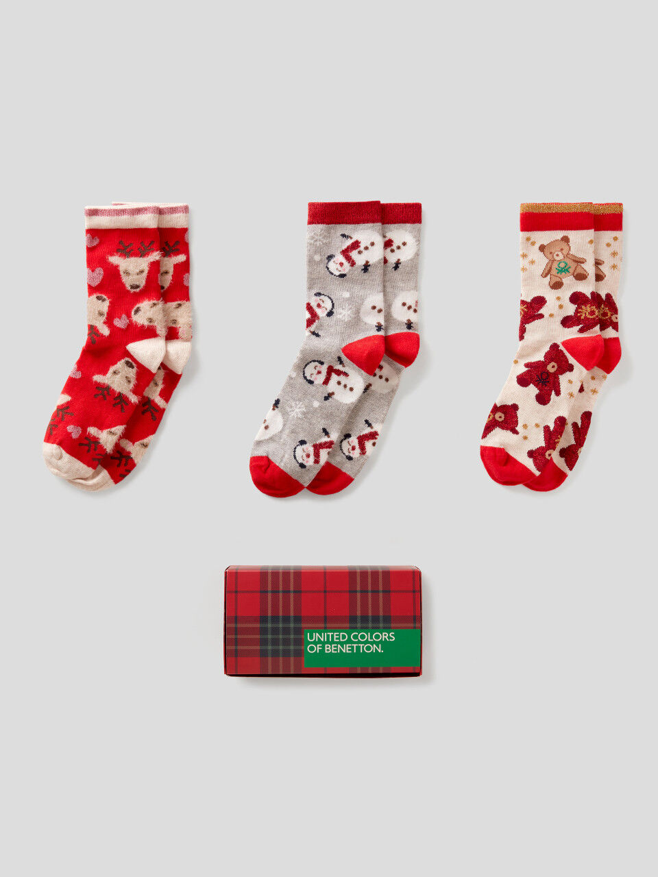 Coffret cadeau avec trois paires de chaussettes Noël
