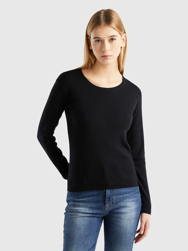 Pull à col rond en pur coton Femme