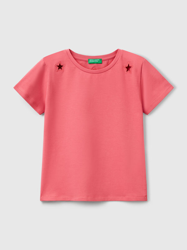 T-Shirt mit ausgeschnittenem Motiv Mädchen