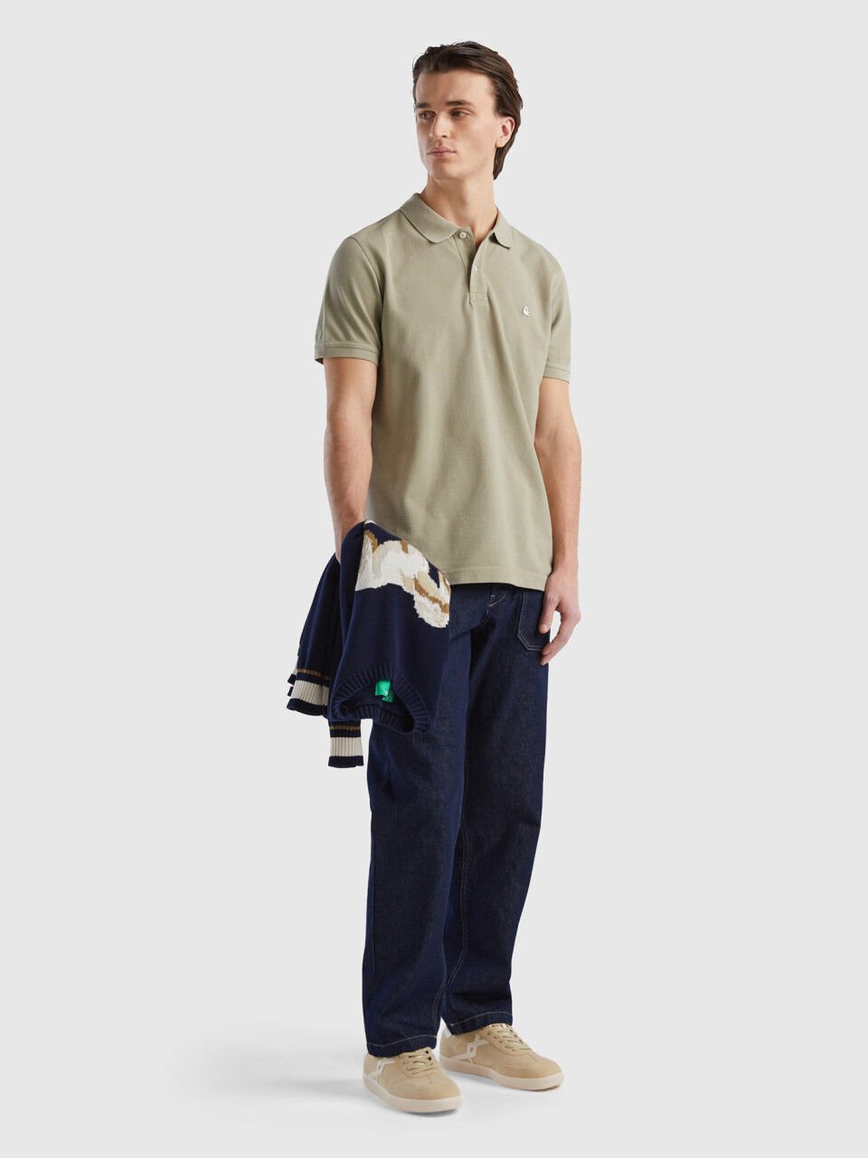 Maglia con intarsio cavallo Blu Scuro Benetton