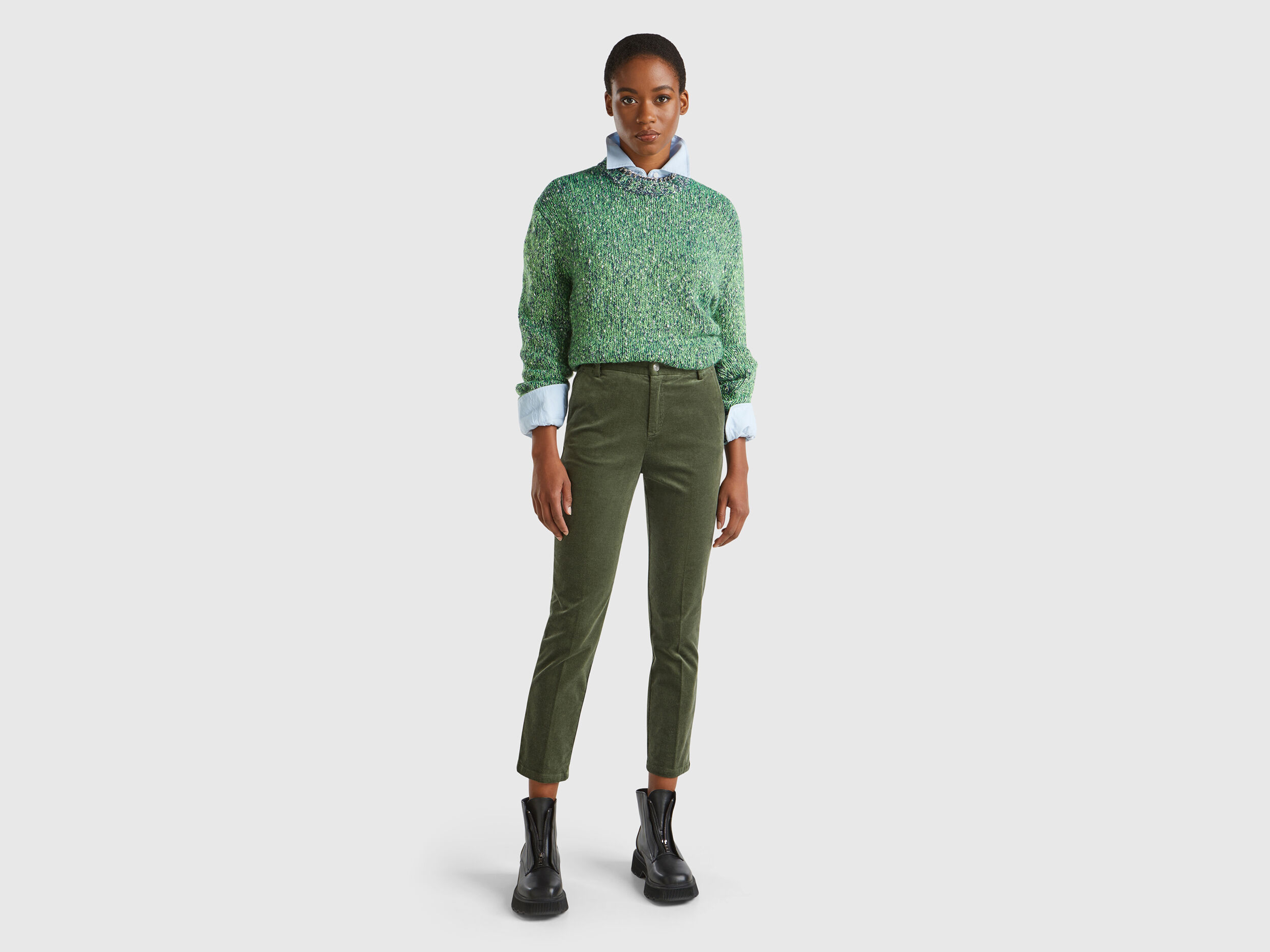 Pantaloni Donna Chino Regular Slim Larghi