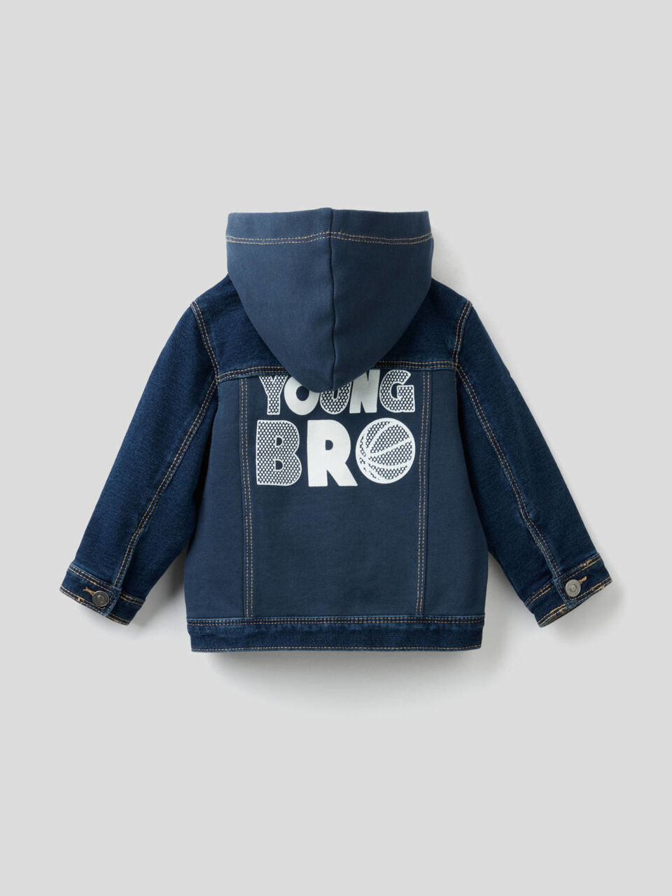 Giubbino in felpa effetto denim image number 2