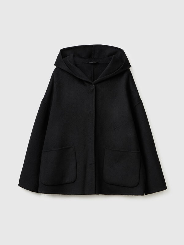Giacca con cappuccio in misto lana Donna