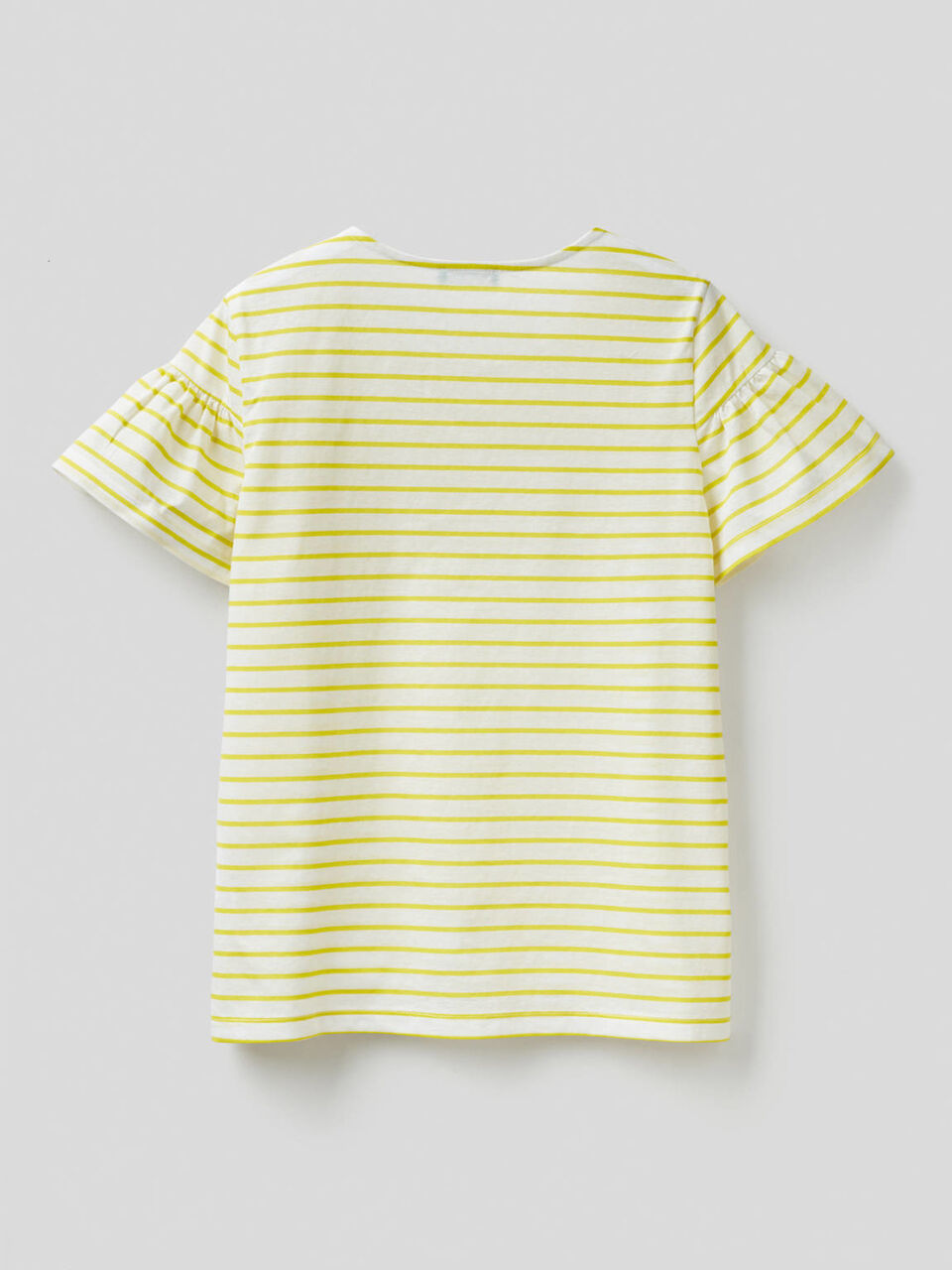 Gestreiftes T-Shirt mit gerafften Ärmeln image number 2