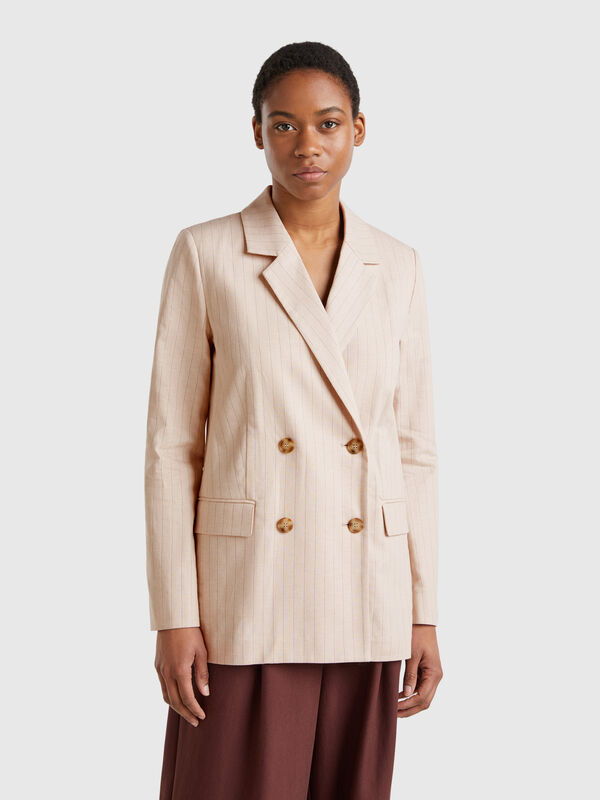 Blazer gessato doppiopetto Donna