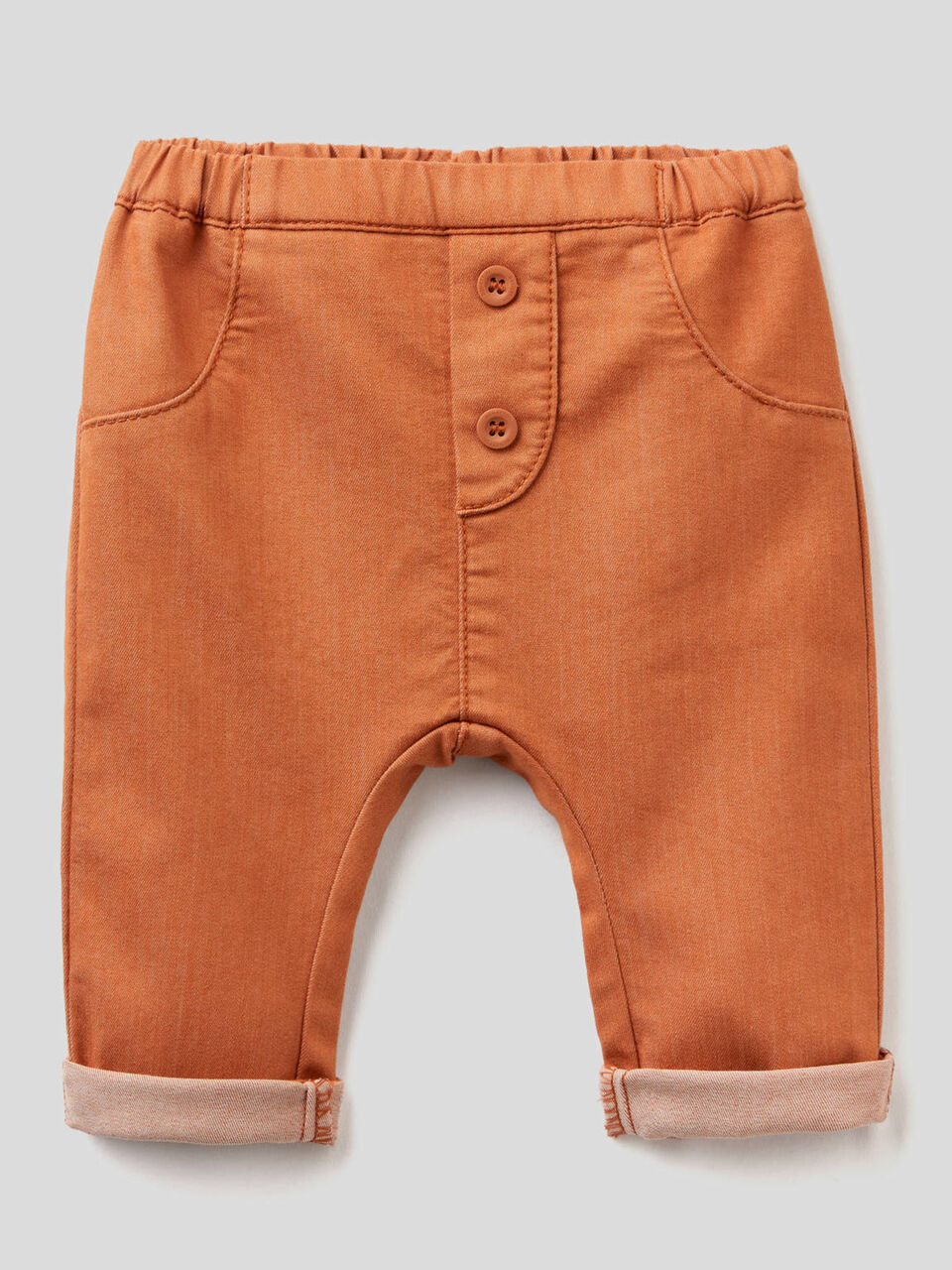 Trousers in stretch cotton blend New Born (0-18 months) image number null