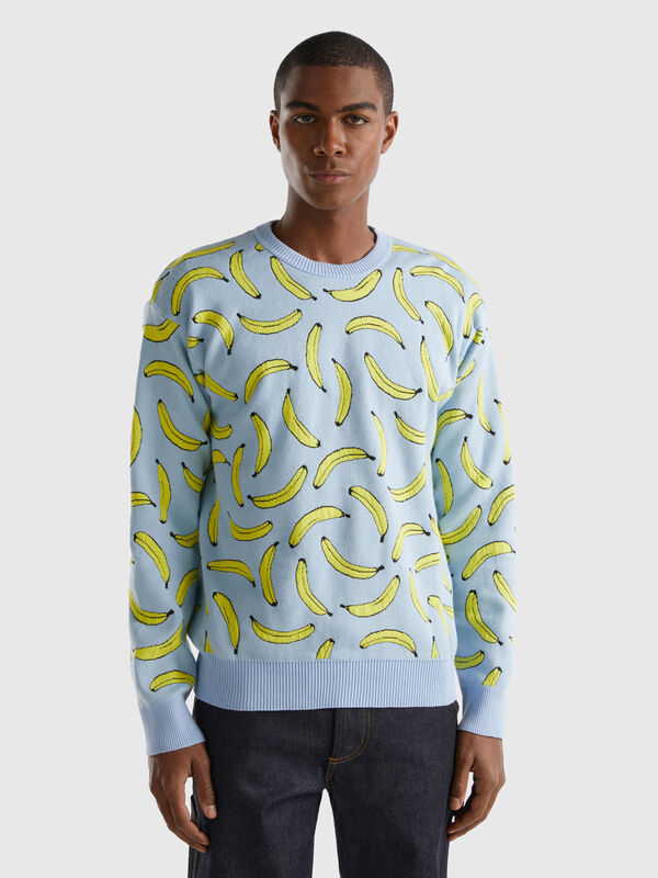 Sweater with banana pattern Men