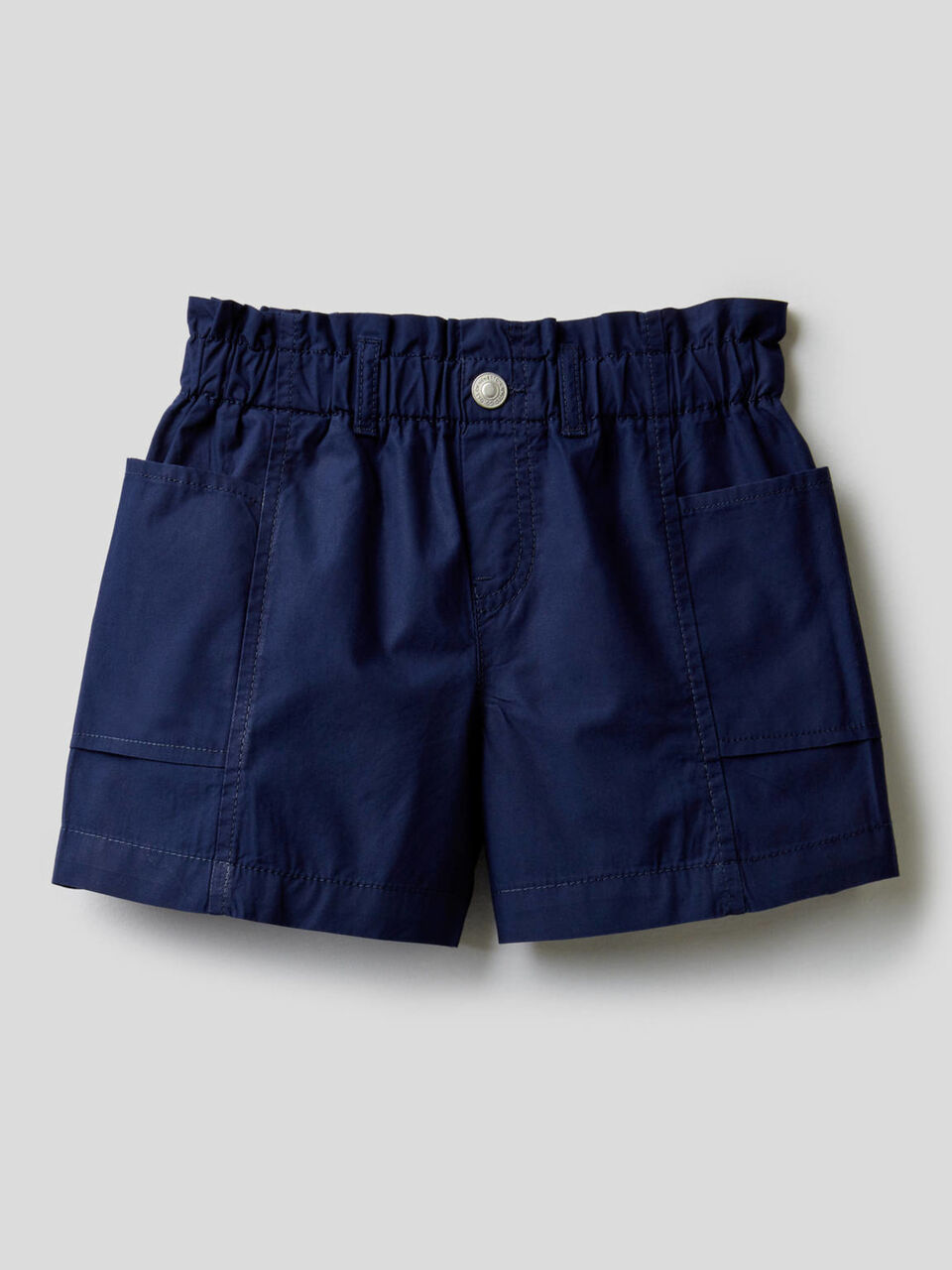 Paper bag shorts in 100% cotton image number null