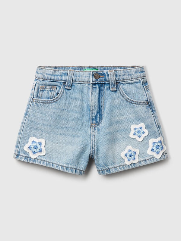 Shorts mit Makramee-Blumen Mädchen