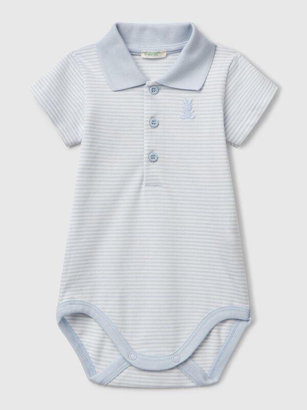 Body a polo in cotone elasticizzato Baby